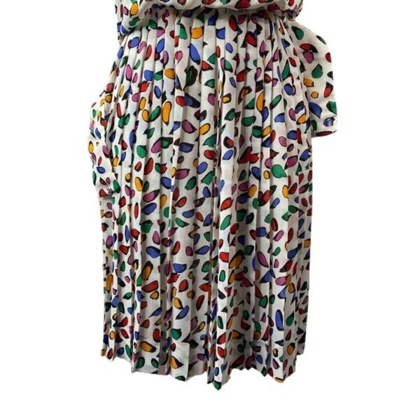 Vintage LTD by Roberta Colorful Polka Dot 80s 70s Dress Size Small - Picture 4 of 10